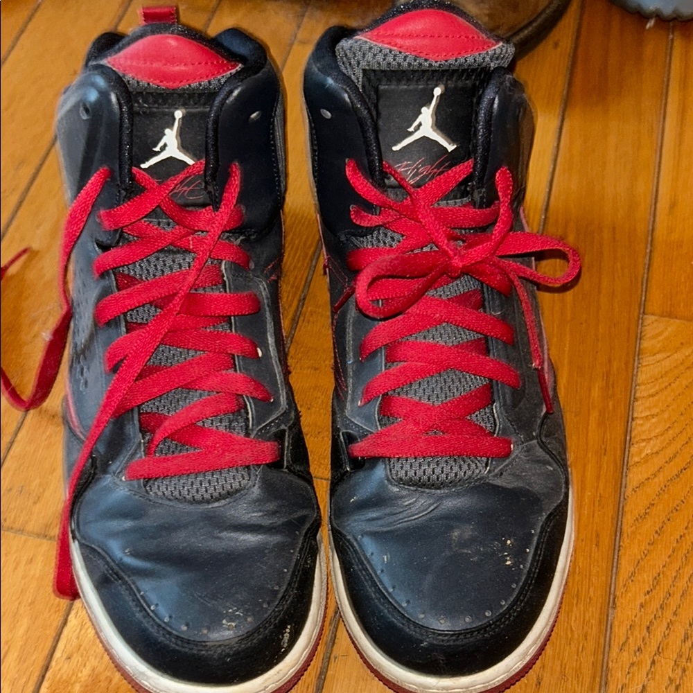 Jordan Black and Red High-Top Sneakers